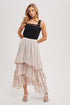 TIERED RUFFLE MAXI SKIRT